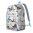 thumbnail image 4 of Floral Butterfly Pattern Canvas Bookbag – Large Capacity Travel Backpack with Durable Oxford Material and Anti-theft Features for Female Professionals, Students, and Outdoor Enthusiasts, 4 of 5