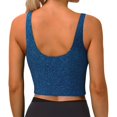 thumbnail image 4 of Goofa Deep Blue Glitter Printed Sports Bras for Women, High Impact Running Bra Workout Crop Tank Tops Longline Sports Bra Push up-XX-Large, 4 of 9
