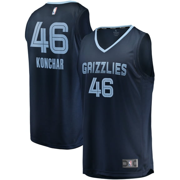 Men's Fanatics John Konchar Navy Memphis Grizzlies Fast Break Replica Jersey - Icon Edition
