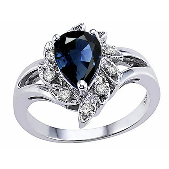 Tommaso Design� Pear Shape 8x6mm Genuine Sapphire Ring