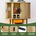 thumbnail image 6 of Uforic Sideboard Buffet Cabinet with 2 Sliding Tambour Doors, Modern Storage Cabinet with LED Light, Oak, 6 of 9