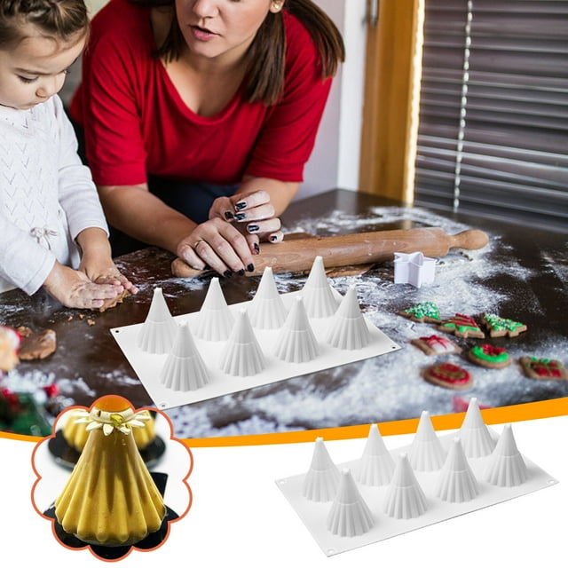 TIMIFIS Baking Mold 8 Christmas Tree Baking DIY Fondant Chocolate Cake Decoration Tools Kitchen Baking Tools Kitchen Gadgets