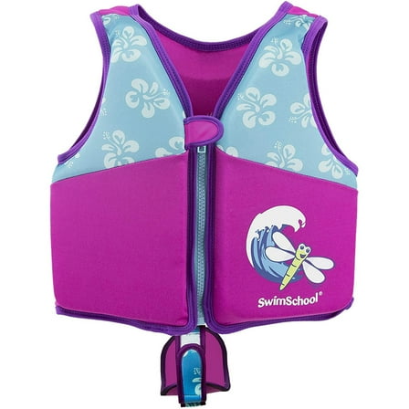 SwimSchool Flex Form Swim Trainer Vest for Ages 2 to 4, Up to 33 Pounds, Pink