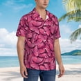 thumbnail image 4 of Haiem Pink Butterfly Printed Hawaiian Shirt for Men - Men’s Casual Beach Summer Shirts - Stretch Fabric with Modern Fit-Small, 4 of 7