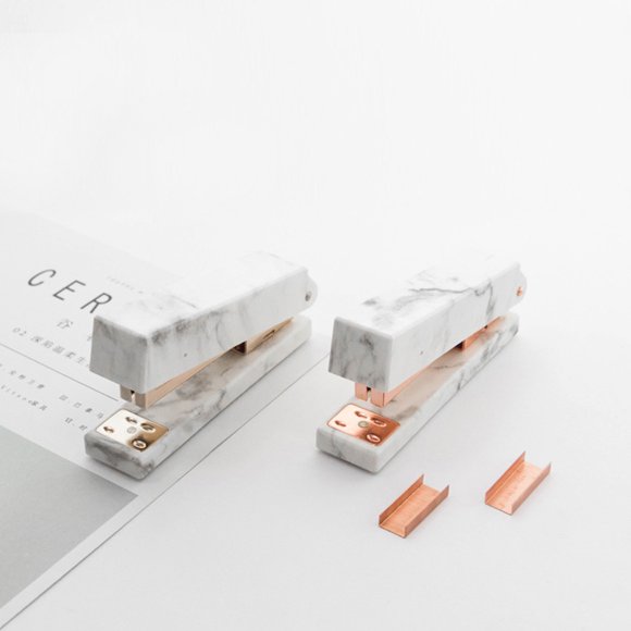OULII stapler cute book binding tool in Rose Gold for Friends and Colleagues 1Set