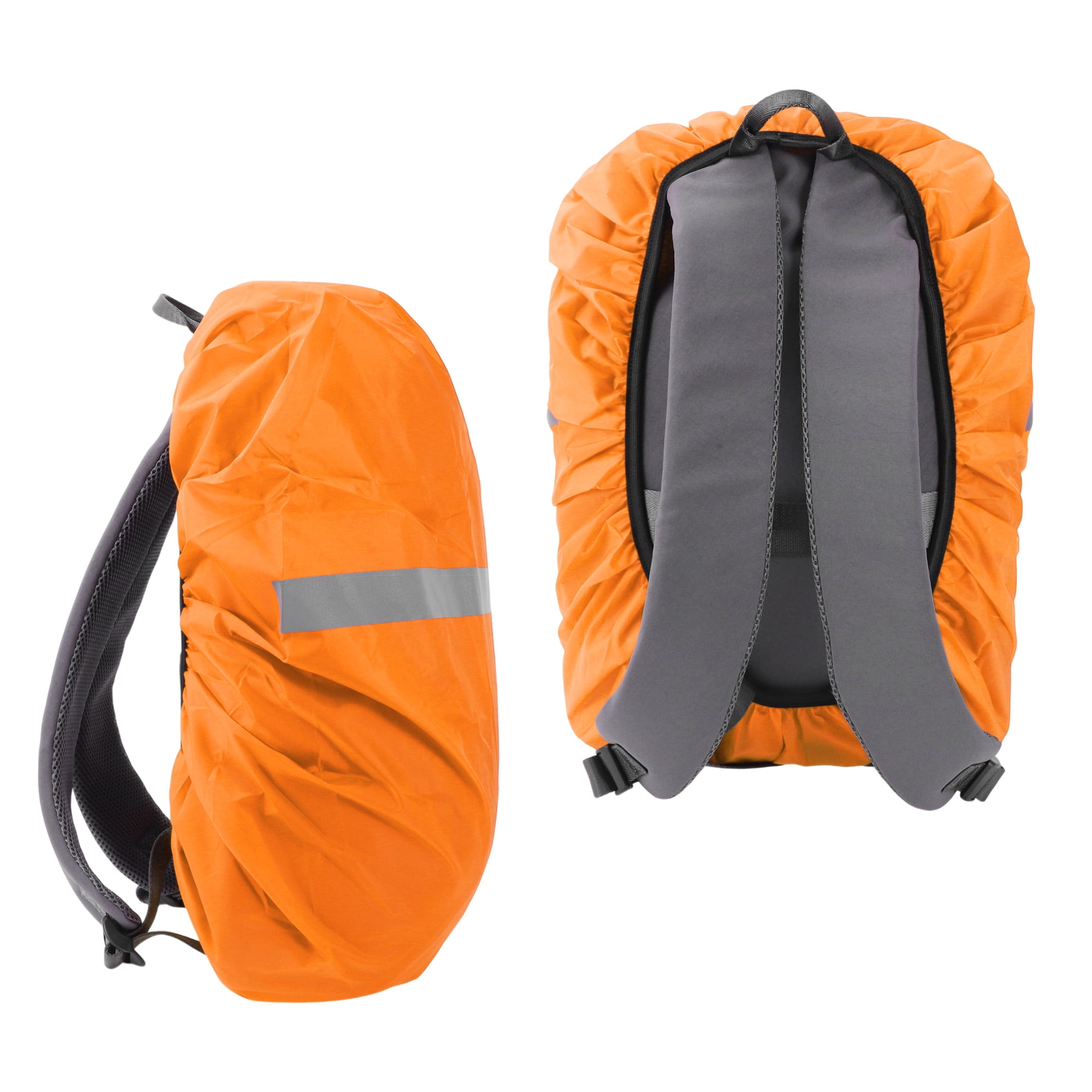 Unique Bargains Reflective Waterproof Backpack Rain Cover Orange