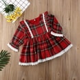 thumbnail image 3 of Biekopu Baby Girl Plaid Dress, Lace Edge Ruffles Tutu Party Casual Dress, 3 of 9