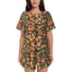 thumbnail image 1 of Balery Fruits Peach Conjunto de Pijama para Mujer con Estampado, Dos Piezas de Manga Corta y Shorts, Ropa de Dormir Suave con Cuello Redondo y Bolsillos-Small, 1 of 6