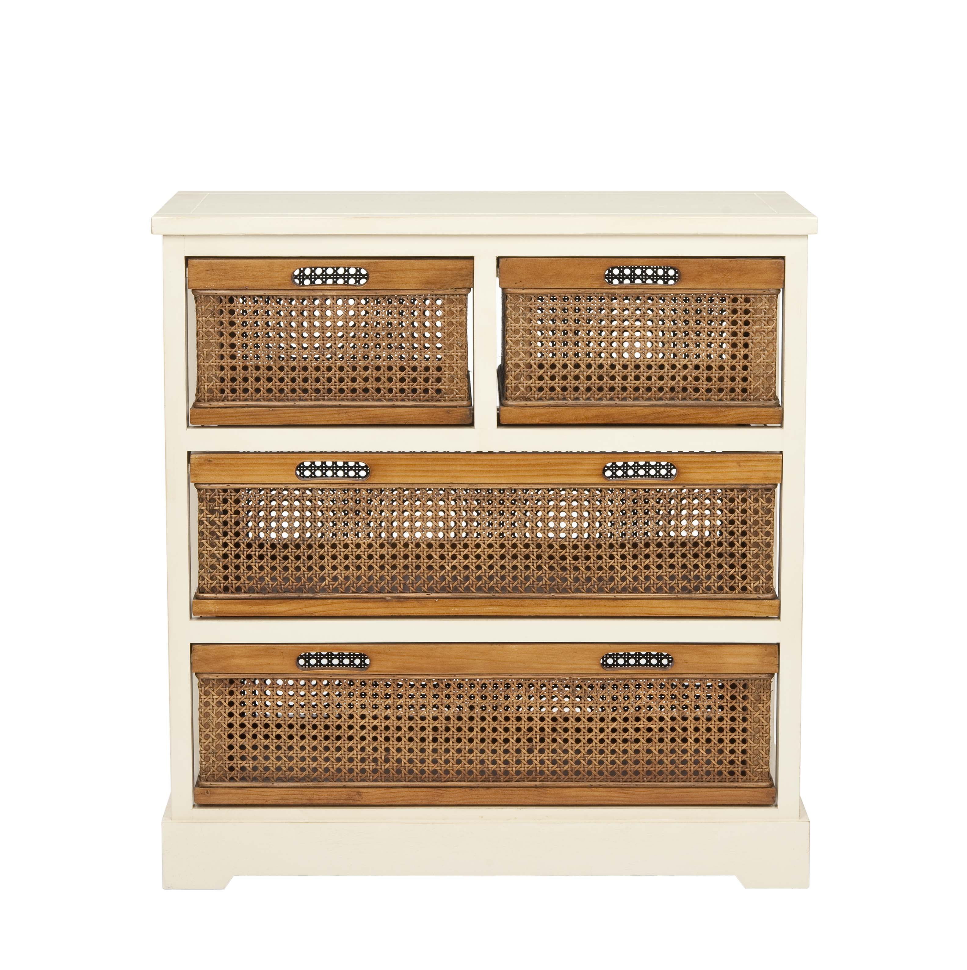SAFAVIEH Jackson Country Rustic Storage Unit with 4 Drawers, Barley/Cane