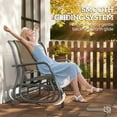 thumbnail image 3 of Outsunny 2-Person Outdoor Glider Bench, Patio Double Swing Rocking Chair Loveseat w/Powder Coated Steel Frame for Backyard Garden, Light Mixed Brown, 3 of 9