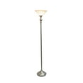 thumbnail image 3 of Lalia Home 71" Classic 1-Light Torchiere Floor Lamp with Marbleized Glass Shade, Brushed Nickel, 3 of 10