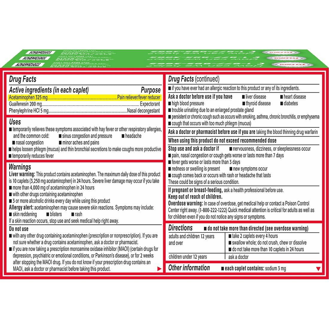 Tylenol Sinus Congestion and Pain Severe 24 Caplets - 3 Pack