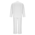 thumbnail image 5 of Suits for Men 2 Piece Long Sleeve,Fall Winter Outfits. Lightweight Breathable Soft Comfy Casual Cuban Henlwy Shirt and Loose Pants Sets,Mens Tracksuit for Travel,Wedding,Birthday, 5 of 9