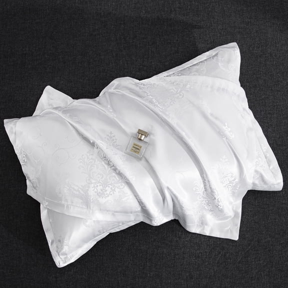 2pcs Silk Pillowcases for Adults, Cool Feeling Pillowcases, European Style High-end Jacquard Pillow Covers 48x74cm