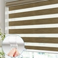 thumbnail image 3 of Keego Cordless Zebra Blinds for Windows 85% Blackout Shades Dual Layer Roller Shades for Home Bedroom Office (Tan Color, 48"W x 72"H, 3 of 9