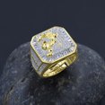 thumbnail image 3 of Mens 14K Gold Finish Aquarius Water Zodiac Sign Astrology Horoscope Ring Baguette & Round Cut Simulated Diamond Band, 3 of 5