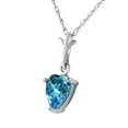 thumbnail image 2 of Galaxy Gold 14k 16" Solid White Gold Heart-shaped 1.15 Carat Natural Blue Topaz Pendant Necklace, 2 of 3