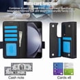 thumbnail image 4 of Dteck for Samsung Galaxy Z Fold 3 Wallet Case with 6 Credit Card Slots and S-Pen Slot,RFID Blocking Multi Card Function Magnetic Clasp Kickstand for Man Women, Black, 4 of 7