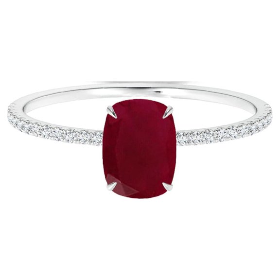 Cushion 2.50 Ctw Ruby Gemstone 925 Sterling Silver Solitaire Women Engagement Ring