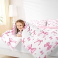 thumbnail image 4 of Homewish Girl Lovely Bowknot Queen Comforter Set,Cartoon Loves Stars Bedding Sets,Princess Pink Bowtie Bedding Comforter Set For Kids,Ultra Soft Home Decor Reversible,3pcs, 4 of 8