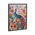 thumbnail image 4 of Kate and Laurel Bright Colorful Boho Peacock and Botanicals Framed Wall Art by The Creative Bunch Studio, 16x20 Black, Modern Vibrant Peacock Art for Wall, 4 of 7