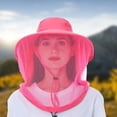 thumbnail image 4 of Ticikt Men and Women Summer Quick Drying Outdoor Fishing Bucket Beach Visor Hat Neck Guard Girth Fisherman Hat Breathable Quick Drying Visor Sun Hat Sun Hat,Color:Watermelon Red, 4 of 4