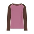 thumbnail image 3 of Enjoytime Ladies Tops and Blouses Patchwork Round Neck 3/4 Sleeve Shirts Fashion Casual Loose Plus Size Womens Clothing Hot Pink XXL, 3 of 5