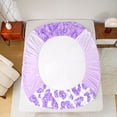 thumbnail image 5 of jejeloiu Purple Diamond Butterfly Bed Sheets,Leopard Cheetah Pattern King Sheets,Purple Sparkling Print Sheet Set For Girl,Microfiber Bedroom Decor,4-Piece, 5 of 7