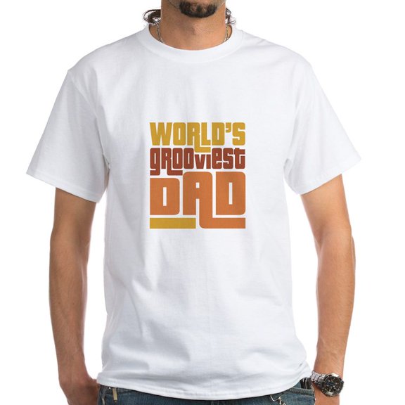 CafePress - World's Grooviest Dad White T Shirt - Men's Classic T-Shirts