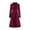 Wine, variant on Women's Long Sleeve Wedding Guest Party Evening Jacket Vintage Button Solid Color Loose Blouse Long Trench Coat Jacket