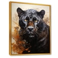 thumbnail image 2 of Designart "Graceful Night Hunter Portrait Of The Classic Panther" Animals Panther Floater Framed Wall Art Living Room, 2 of 5
