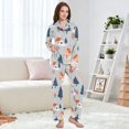 thumbnail image 4 of FORMRS Womens Pajama Set Long Sleeve Top and Pants with Pockets Soft Comfy Lounge Sleepwear, Sizes S-2XL, Gray Cartoon Houses, 4 of 7