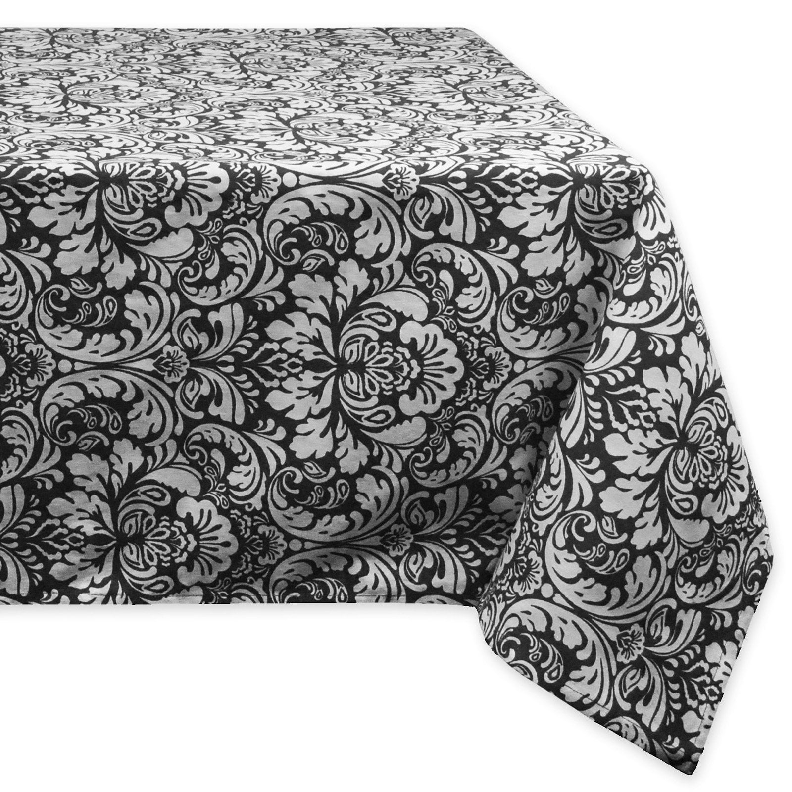 DII Black Damask Tablecloth