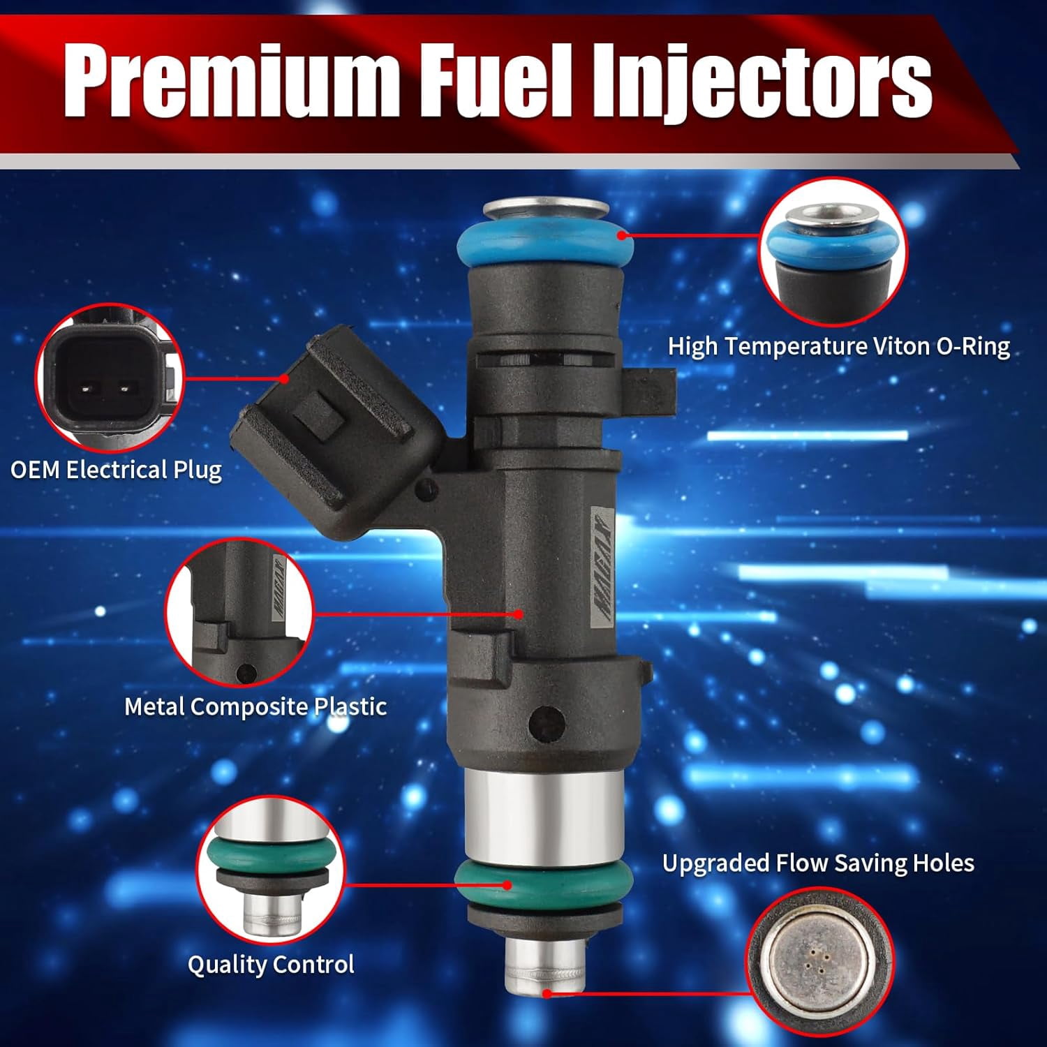 MACAX Set of 6 Fuel Injectors 0280158028 Replacement Compatible with Chrysler 300 2005-2010 Dodge Avanger Magnum 2.7L 3.5L V6 - Replaces 4591986AA FJ612 812-12138 62391 RL591986AA