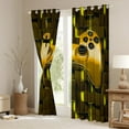 thumbnail image 4 of Feelyou Gold Game Controller Black Out Curtains, Neon Honeycomb Abstract Curtains Pack of 2 (42x63 Each), Teens Kids Boys Girls Bedroom Curtains, Window Curtains Home Decor, 4 of 7