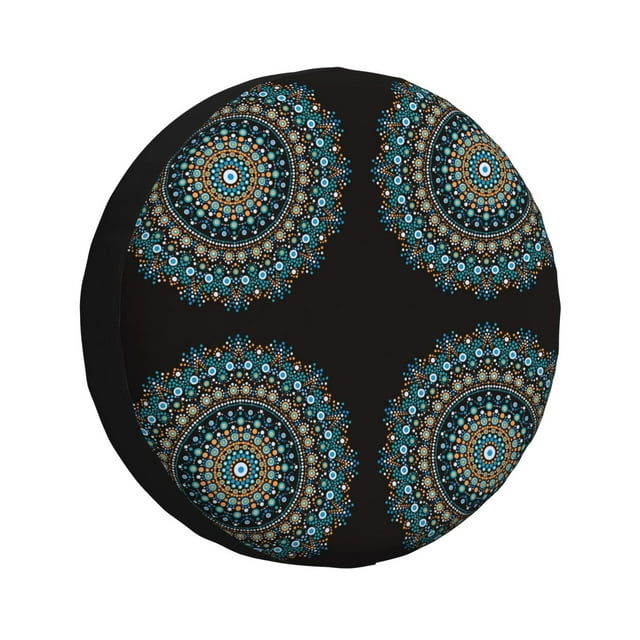 Fotbe Mandala Funda de Llanta de Repuesto con Estampado, Engrosada, Ajuste Universal para Jeep, Remolque, RV, SUV, Camión-16 inch