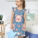 thumbnail image 4 of Balery Cute Pig Flowers Camisón de princesa para niñas, pijama de algodón con mangas abullonadas, suave y bonito.-X-Large, 4 of 6
