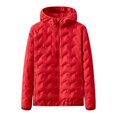 thumbnail image 1 of Custom Logo Zip Solid Color Quilted Hooded Blank White Duck Down Women Casual Down Puffer Jacket, 1 of 5