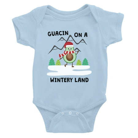 

Gaucin Wintery Land Cool SKY BLUE Baby Bodysuit Holiday Gift