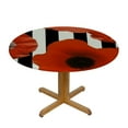 thumbnail image 3 of JEUXUS  Black White Stripe Table Cloth Red Flower Poppy Petal Bloom Bright Color Nature Plant Round Table cover for Dining Room, Party, Banquet, 3 of 7
