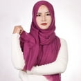 thumbnail image 3 of Femmes Foulard en Coton Couleur Unie Châle Respirant Couvre-Chef Extérieur, 3 of 10