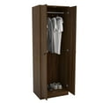 thumbnail image 6 of Polifurniture Denmark 71 in. 2 Door Bedroom Armoire with Hanging Rod, Walnut, 6 of 11
