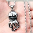 thumbnail image 3 of HOOUN For Men Monster Octopus Skull Pendant Necklace Punk Gothic Retro Jewelry 24", 3 of 5
