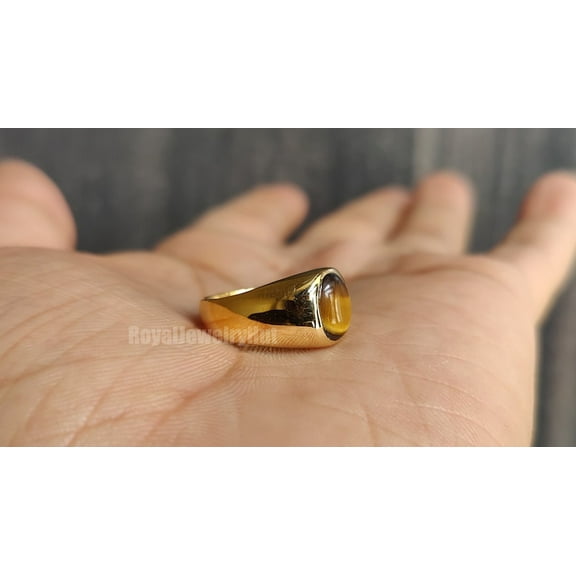 Tiger Eye Ring, Solid 925 Sterling Silver Ring, Men's Signet Ring, Tiger Eye Men Ring, Handmade Ring, Gemstone Ring, Statement Men Ring
