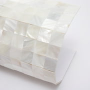 Acopelo Peel and Stick Mother of Pearl Mosaic Tile Natural White 12 x 12 for Backsplash, Kitchen Wall, Fireplace - 6 Tiles