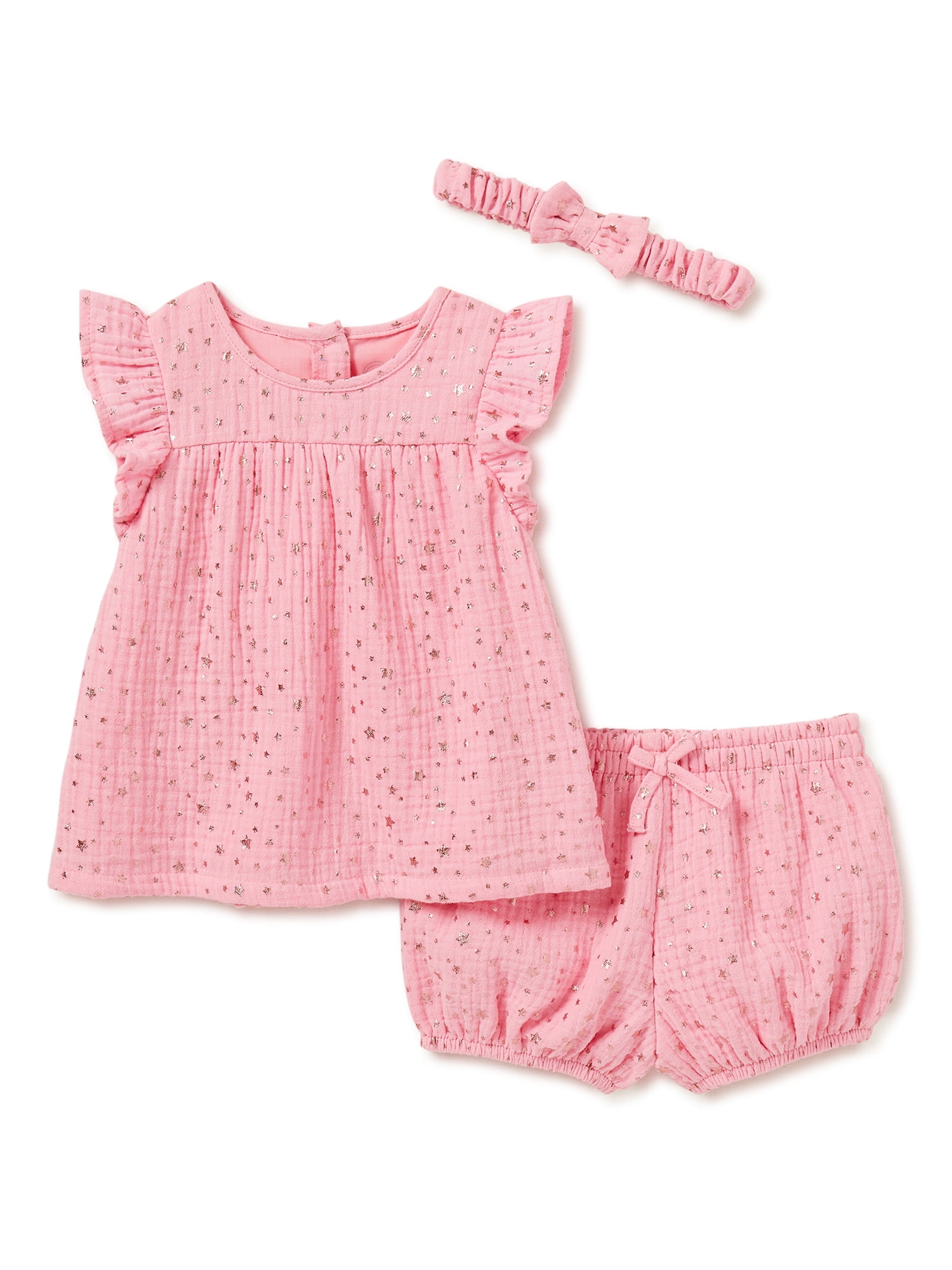 Toddler Newborn Girls Floral Clothes Set Ruffle Sleeveless Dress Tops Shirt Bloomer Short Pants Set with 2 Pockets