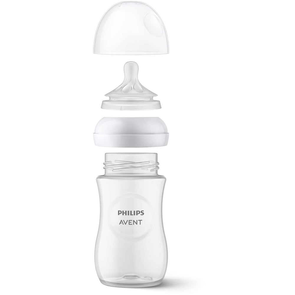 Philips Avent Natural Baby Bottle with Natural Response Nipple, Clear, 11oz, 2pk