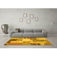 thumbnail image 3 of Ahgly Company Machine Washable Indoor Square Patchwork Yellow Transitional Area Rugs, 4' Square, 3 of 4