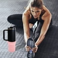 thumbnail image 4 of Unique Bargains 1 Pc Protective Vertical Pattern Water Bottle Boot Silicone Pink, 4 of 5