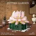thumbnail image 2 of Potted Garden Pink Flowers Botanical Collection Set, 158 Pieces Modular Buildings, Decorative Home Office Creative Project Construction, 2 of 5